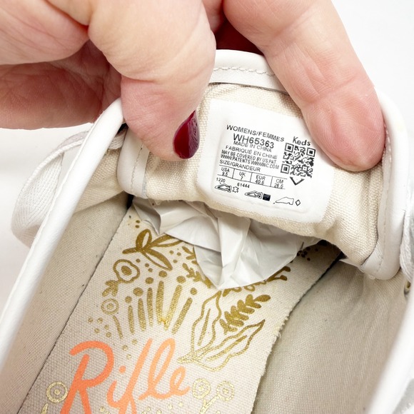 Keds x Rifle Paper Kickstart Leather Sneakers Strawberry Design 9.5 - Picture 9 of 11